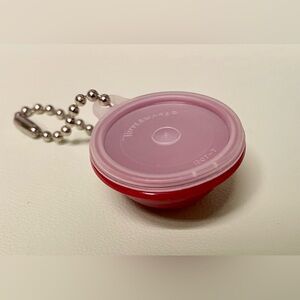 Vintage 80s 90s Tupperware Mini Bowl Keychain Red Rare Collectible